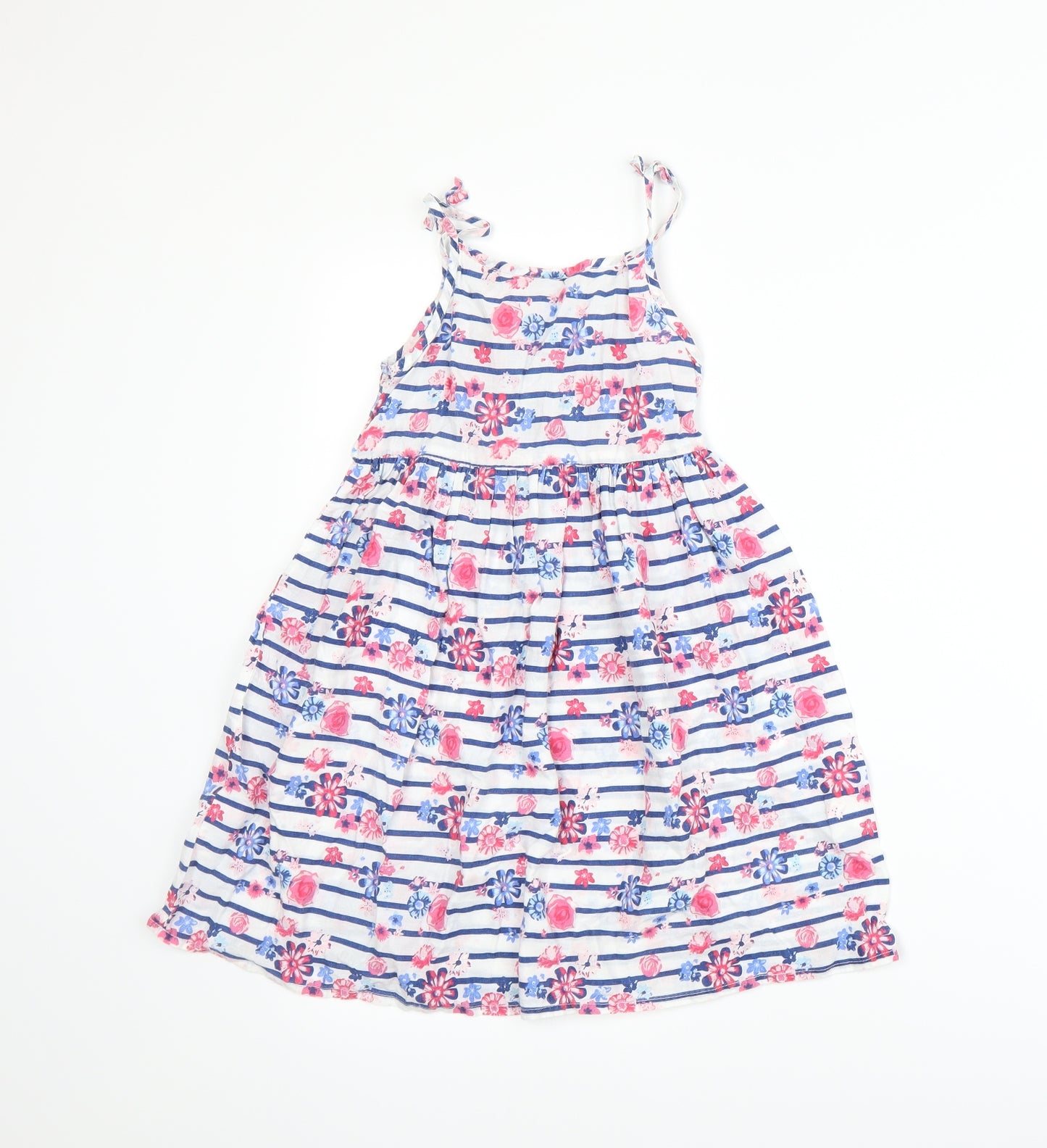 Primark Girls White Floral  Romper One-Piece Size 6-7 Years