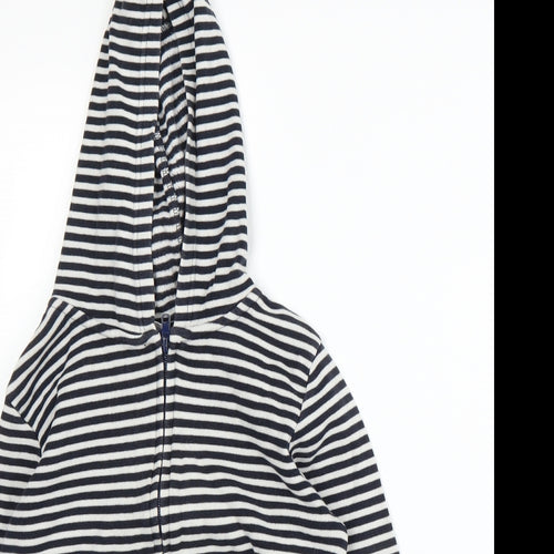 NEXT Boys Black Striped  Full Zip Hoodie Size 6-7 Years
