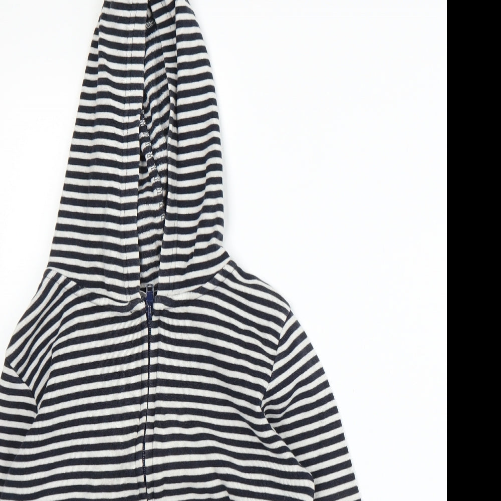 NEXT Boys Black Striped  Full Zip Hoodie Size 6-7 Years
