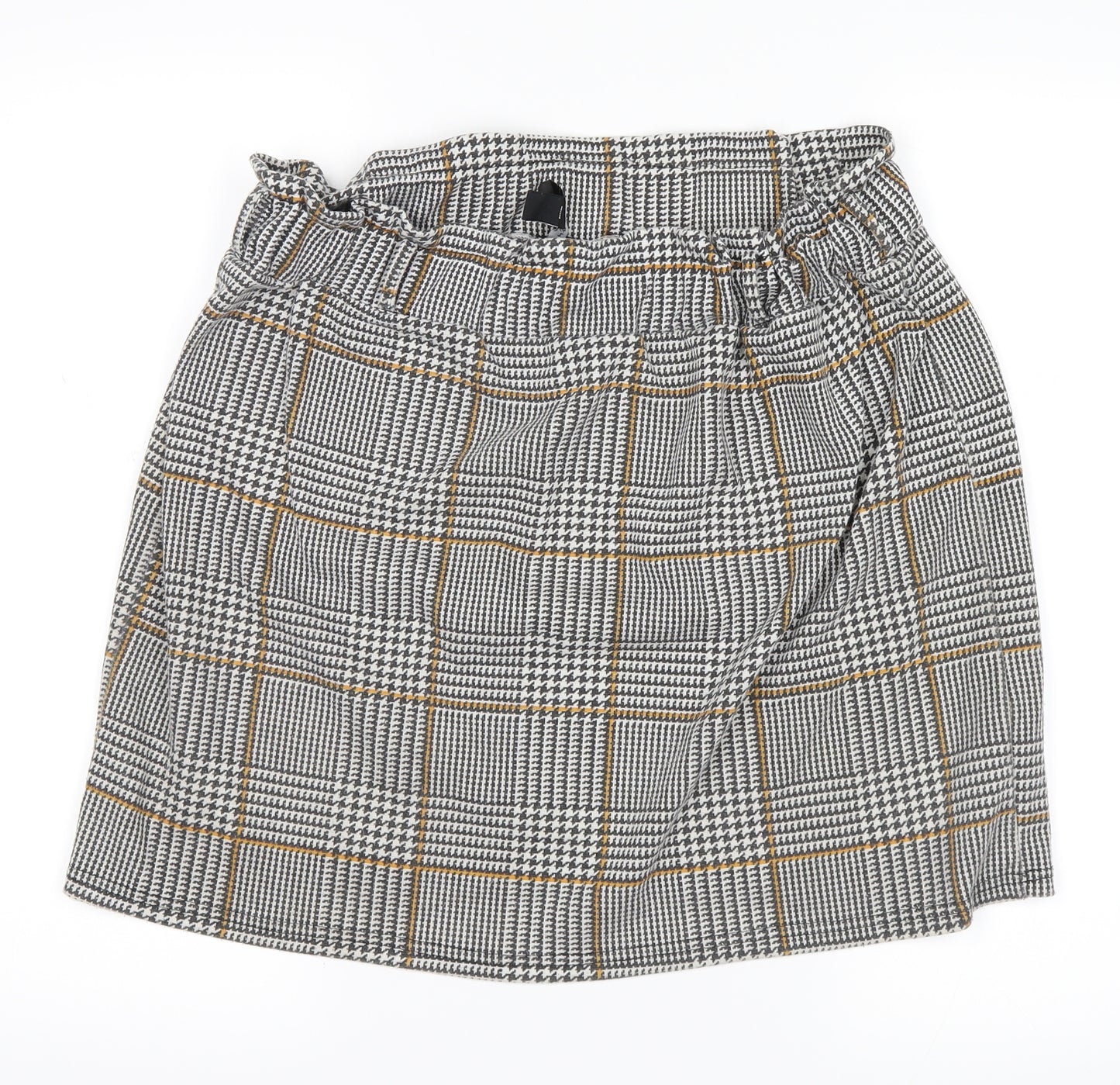 New Look Womens White Check  Mini Skirt Size 14