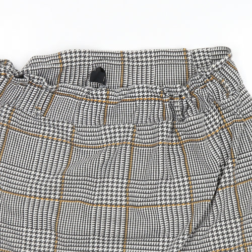 New Look Womens White Check  Mini Skirt Size 14