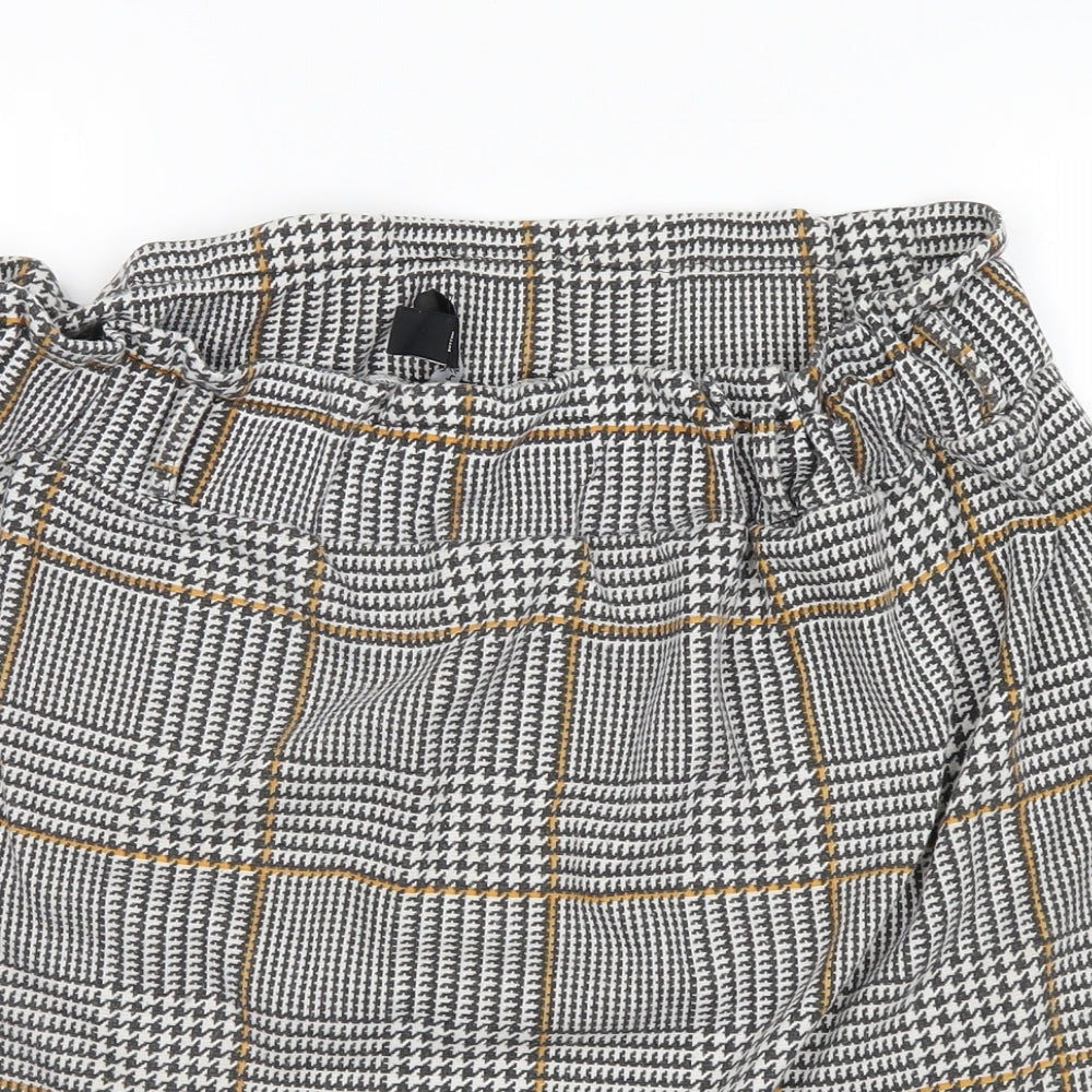 New Look Womens White Check  Mini Skirt Size 14