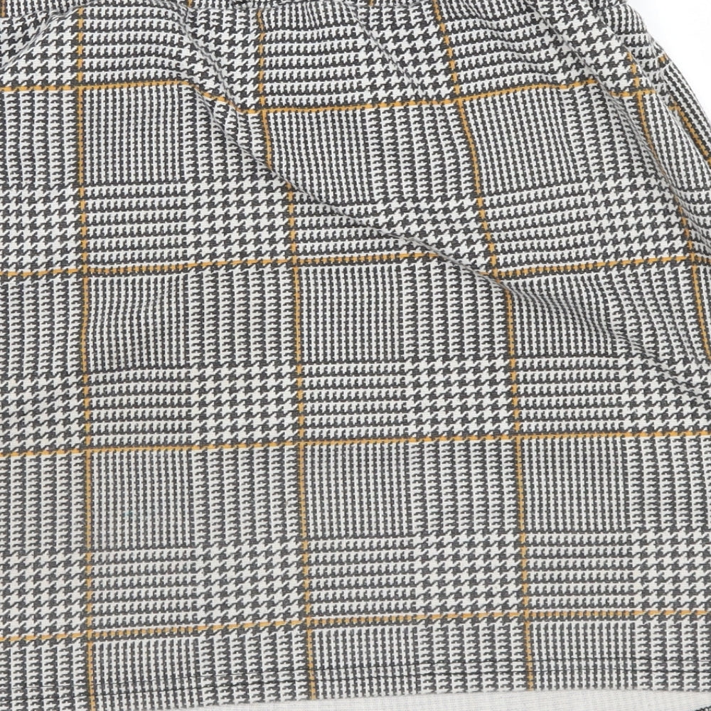 New Look Womens White Check  Mini Skirt Size 14