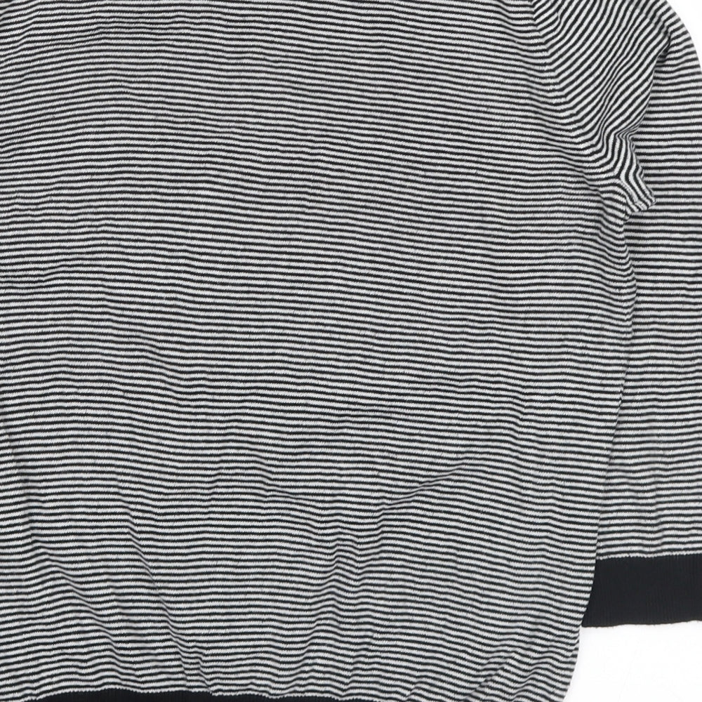 NEXT Womens Black Striped  Pullover Jumper Size 12