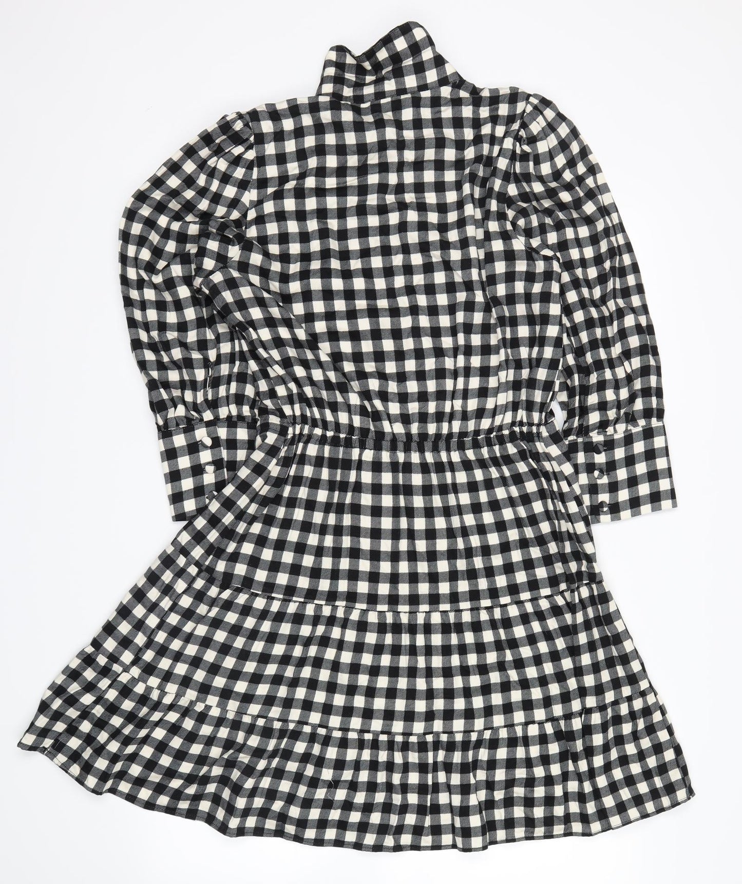 NEXT Womens Black Plaid  Shirt Dress  Size 12