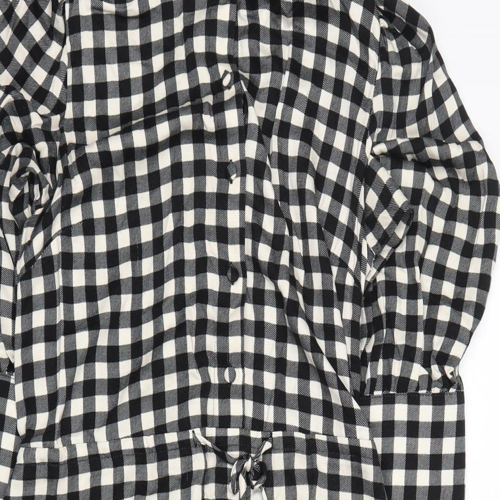 NEXT Womens Black Plaid  Shirt Dress  Size 12
