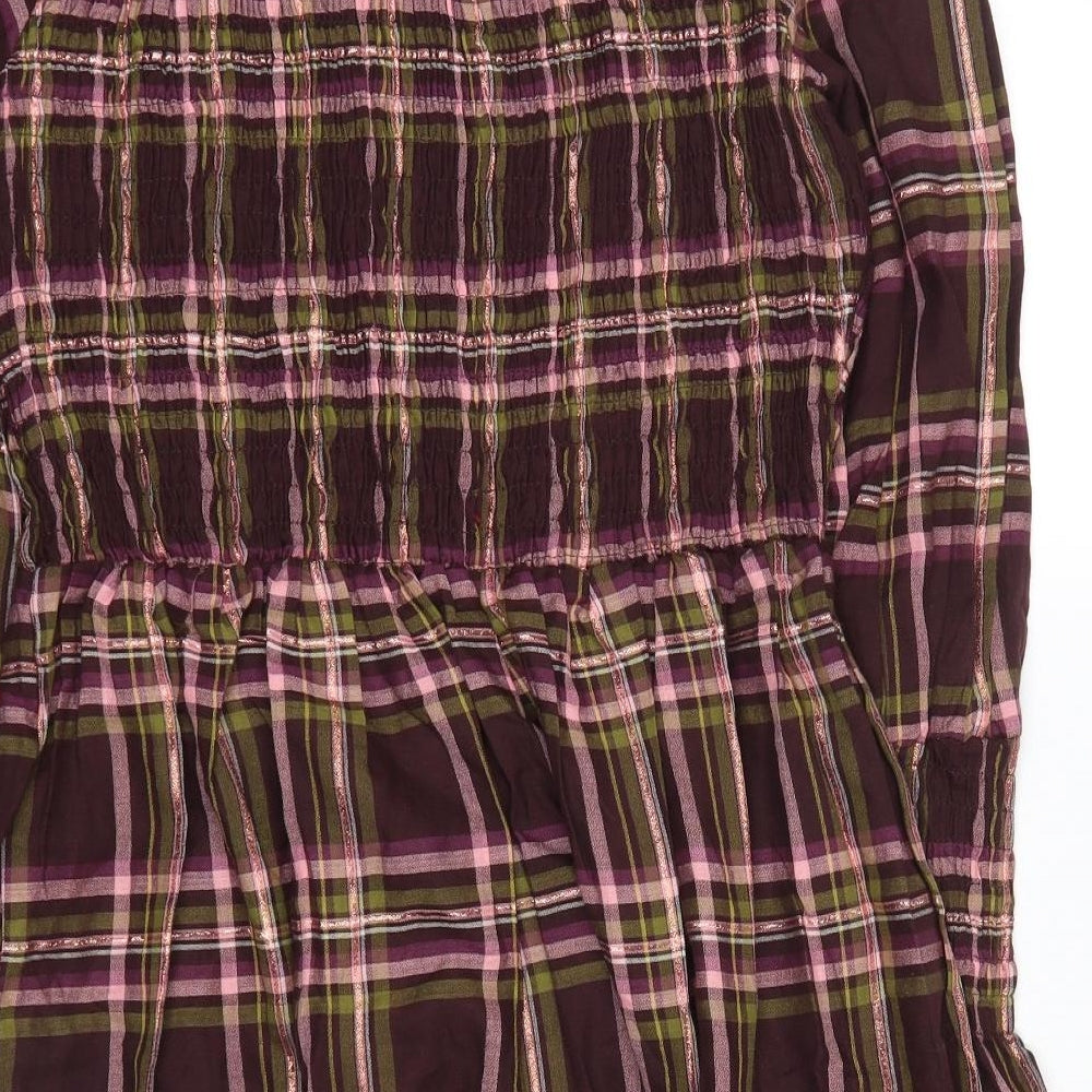 NEXT Womens Purple Plaid  Shirt Dress  Size 12