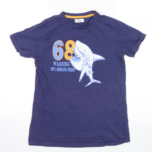 F&F Boys Blue   Basic T-Shirt Size 11 Years  - shark