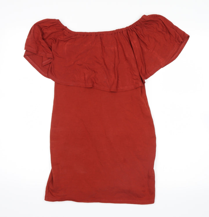 Miss Selfridge Womens Orange Basic Blouse Size 10