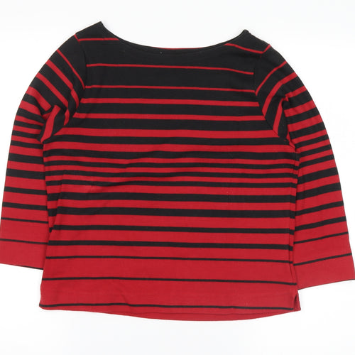 Joie De Vivre Womens Red Striped  Pullover Jumper Size L