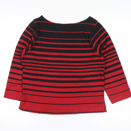 Joie De Vivre Womens Red Striped  Pullover Jumper Size L