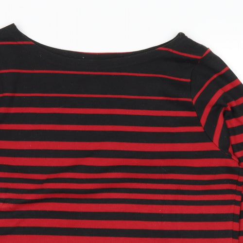 Joie De Vivre Womens Red Striped  Pullover Jumper Size L