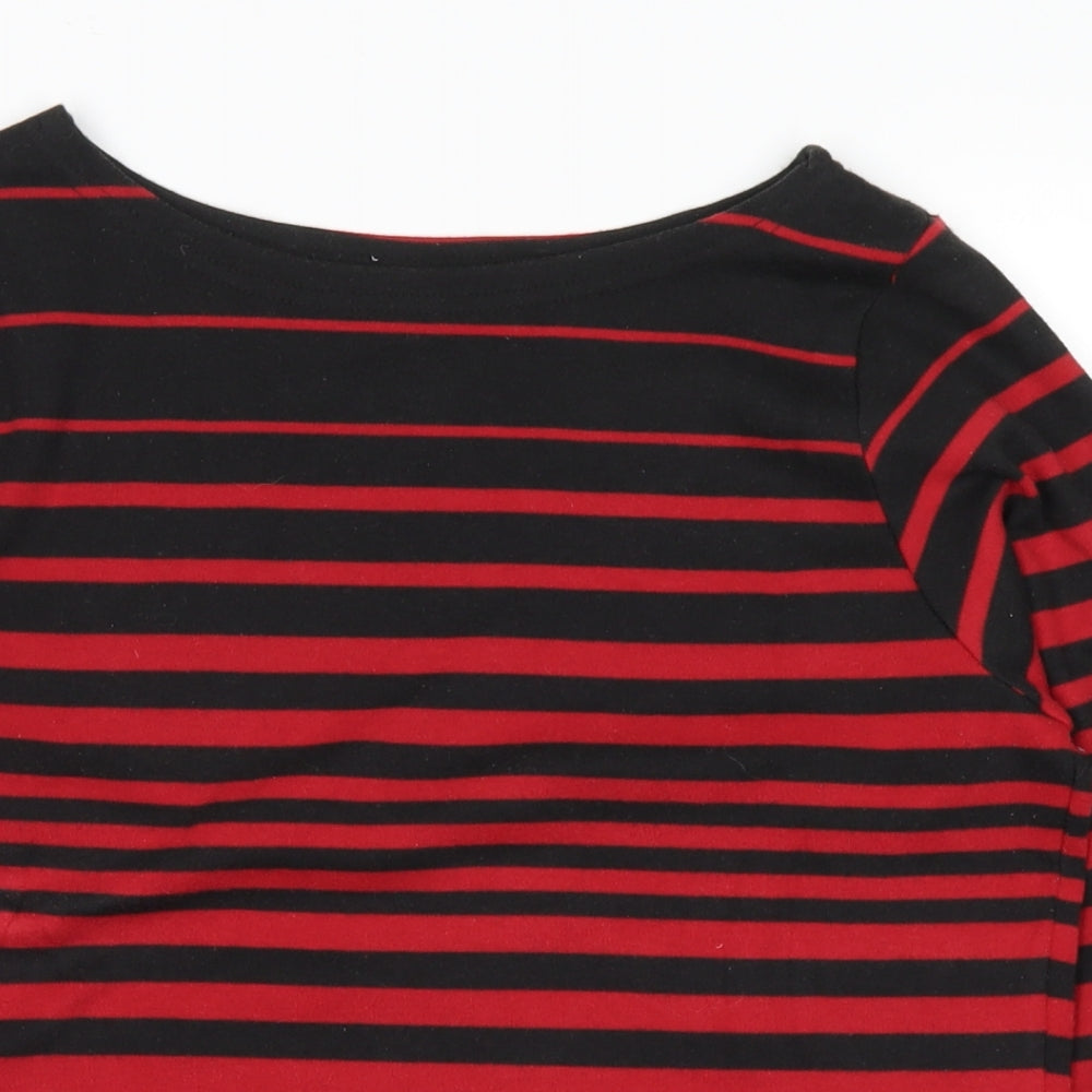 Joie De Vivre Womens Red Striped  Pullover Jumper Size L