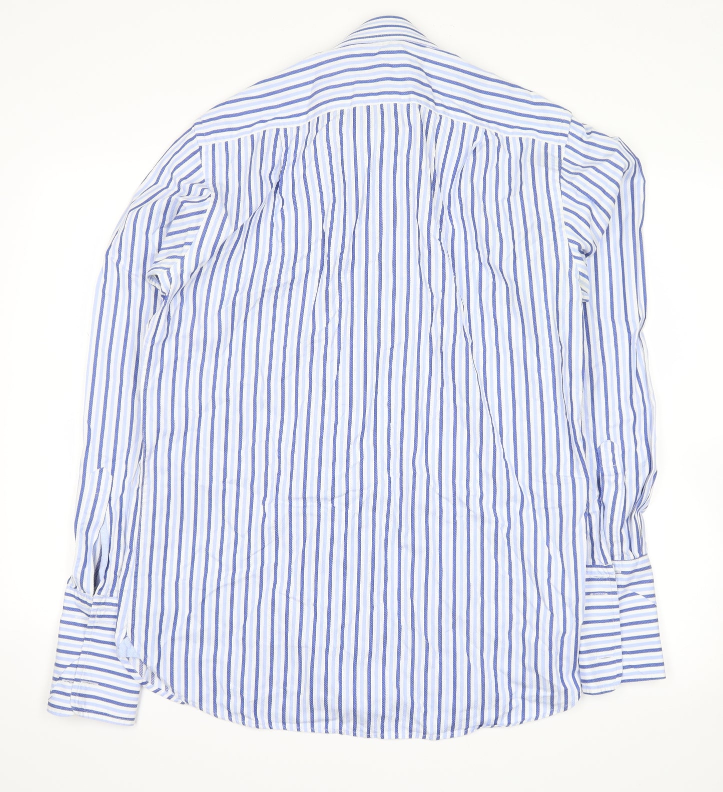 Marks and Spencer Mens Blue Striped   Dress Shirt Size 15