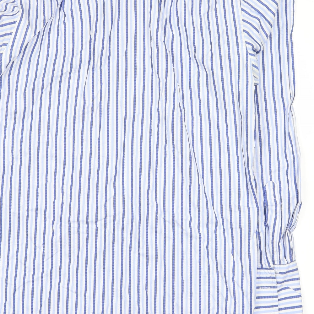 Marks and Spencer Mens Blue Striped   Dress Shirt Size 15
