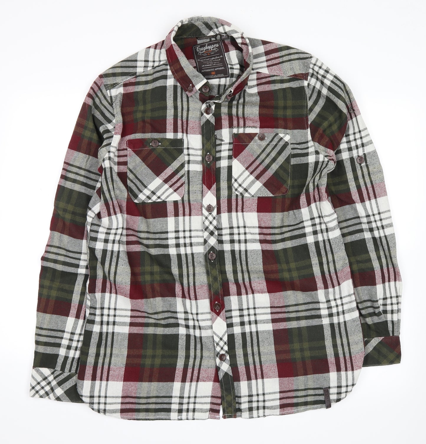 Craghoppers Mens Green Plaid   Button-Up Size M