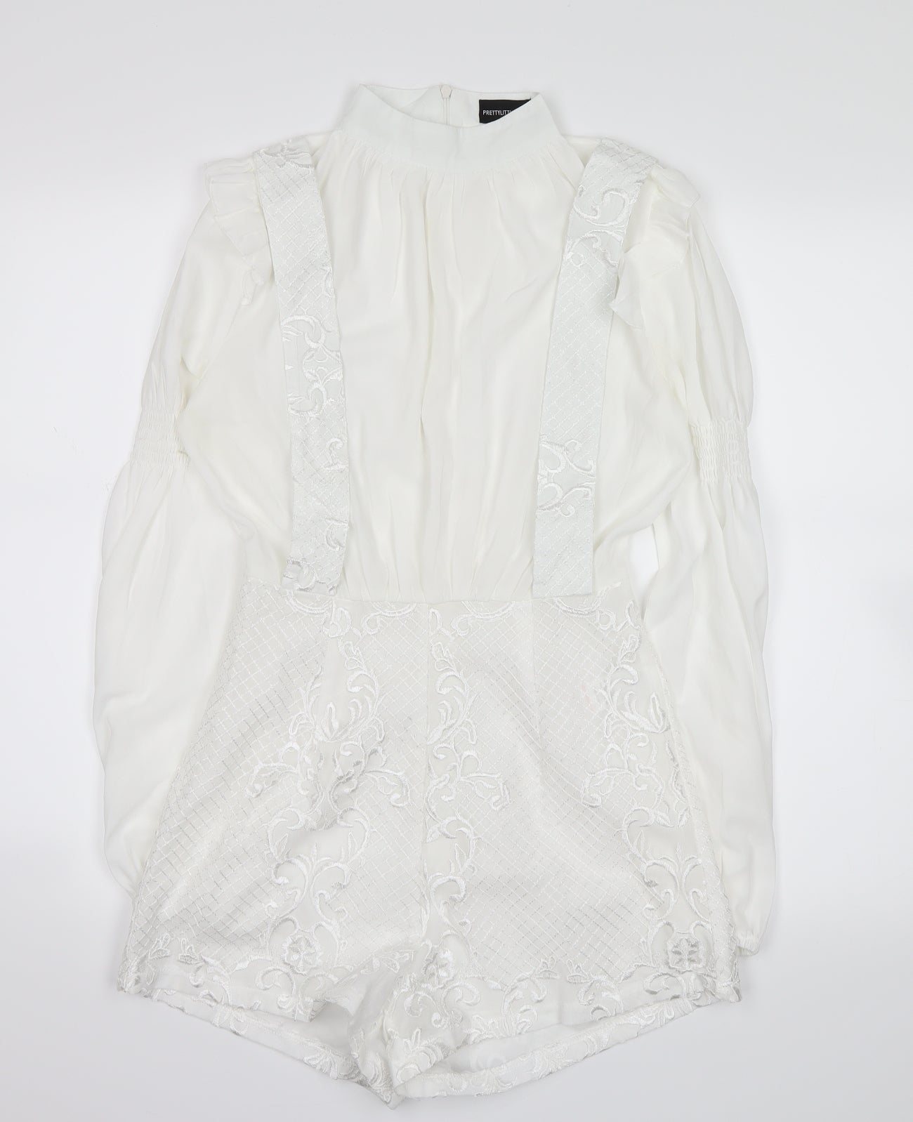 pretty little  Thing Womens White   Shorts One-Piece Size 6