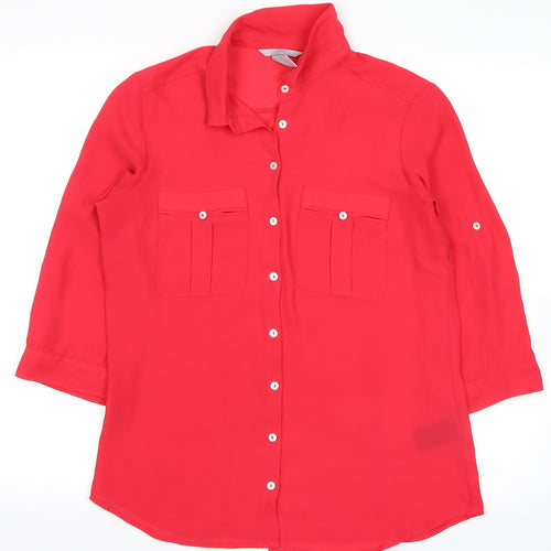 H&M Womens Pink   Basic Button-Up Size 12