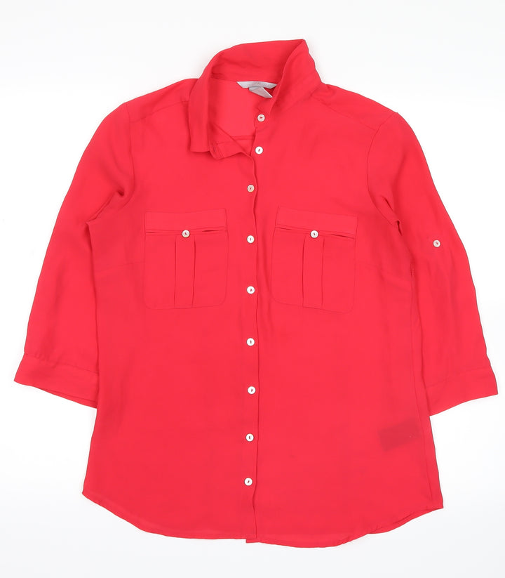 H&M Womens Pink   Basic Button-Up Size 12