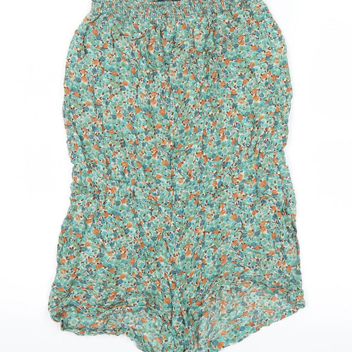 Zara Womens Green Floral  Shorts One-Piece Size S