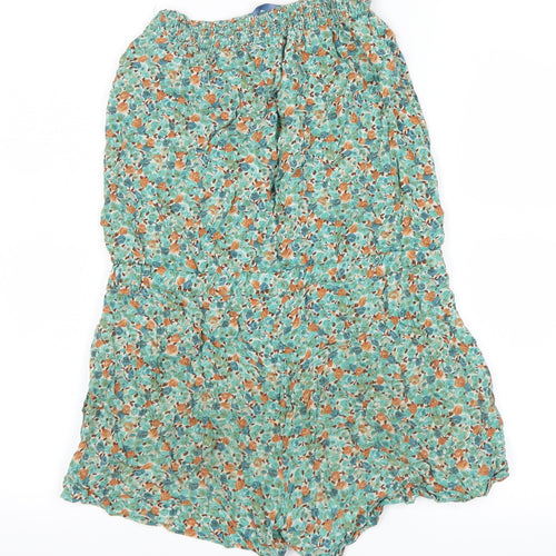 Zara Womens Green Floral  Shorts One-Piece Size S