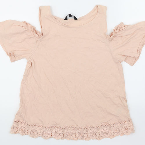 NewLook Womens Ivory Floral  Basic T-Shirt Size 12