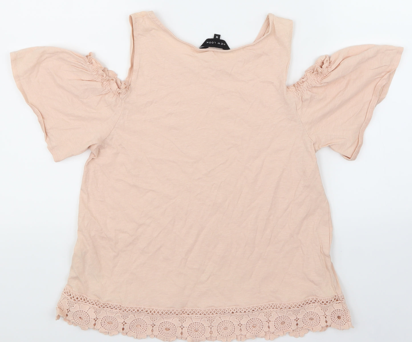 NewLook Womens Ivory Floral  Basic T-Shirt Size 12