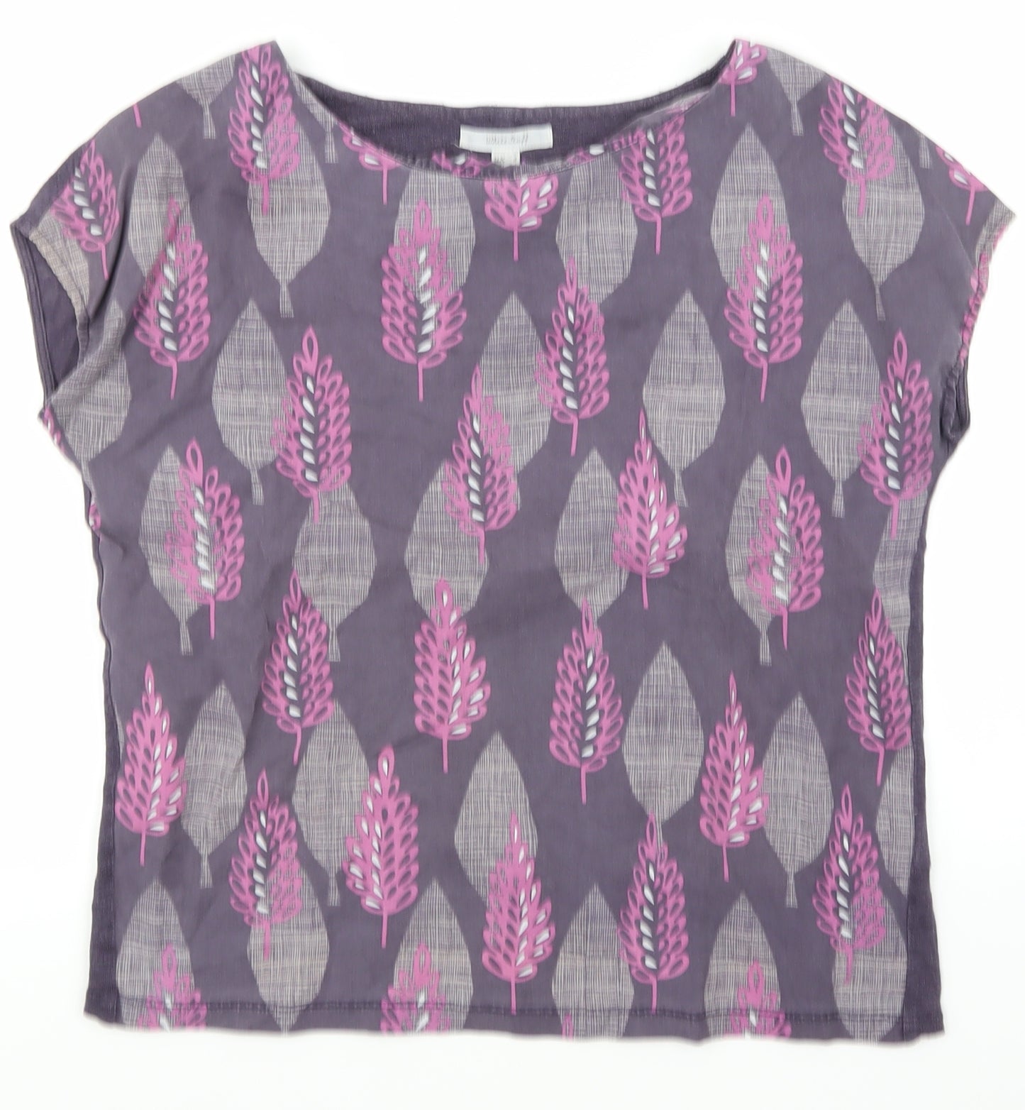 white suff Womens Purple Floral  Basic T-Shirt Size 6