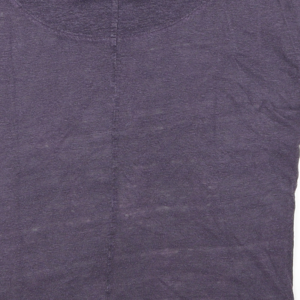 white suff Womens Purple Floral  Basic T-Shirt Size 6