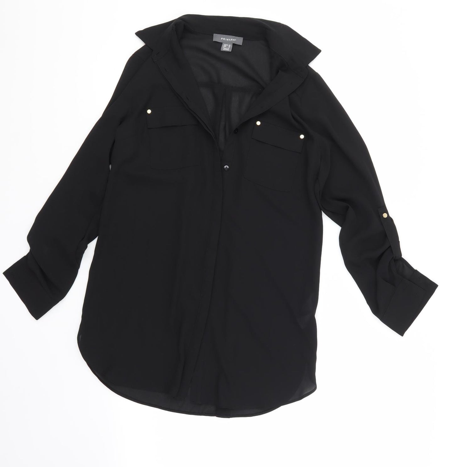 Primark Womens Black   Basic Button-Up Size 10
