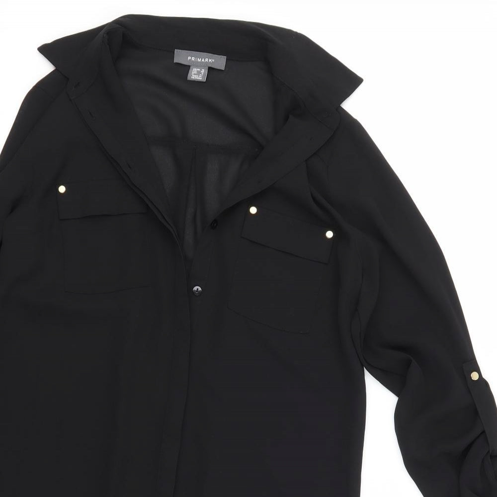 Primark Womens Black   Basic Button-Up Size 10