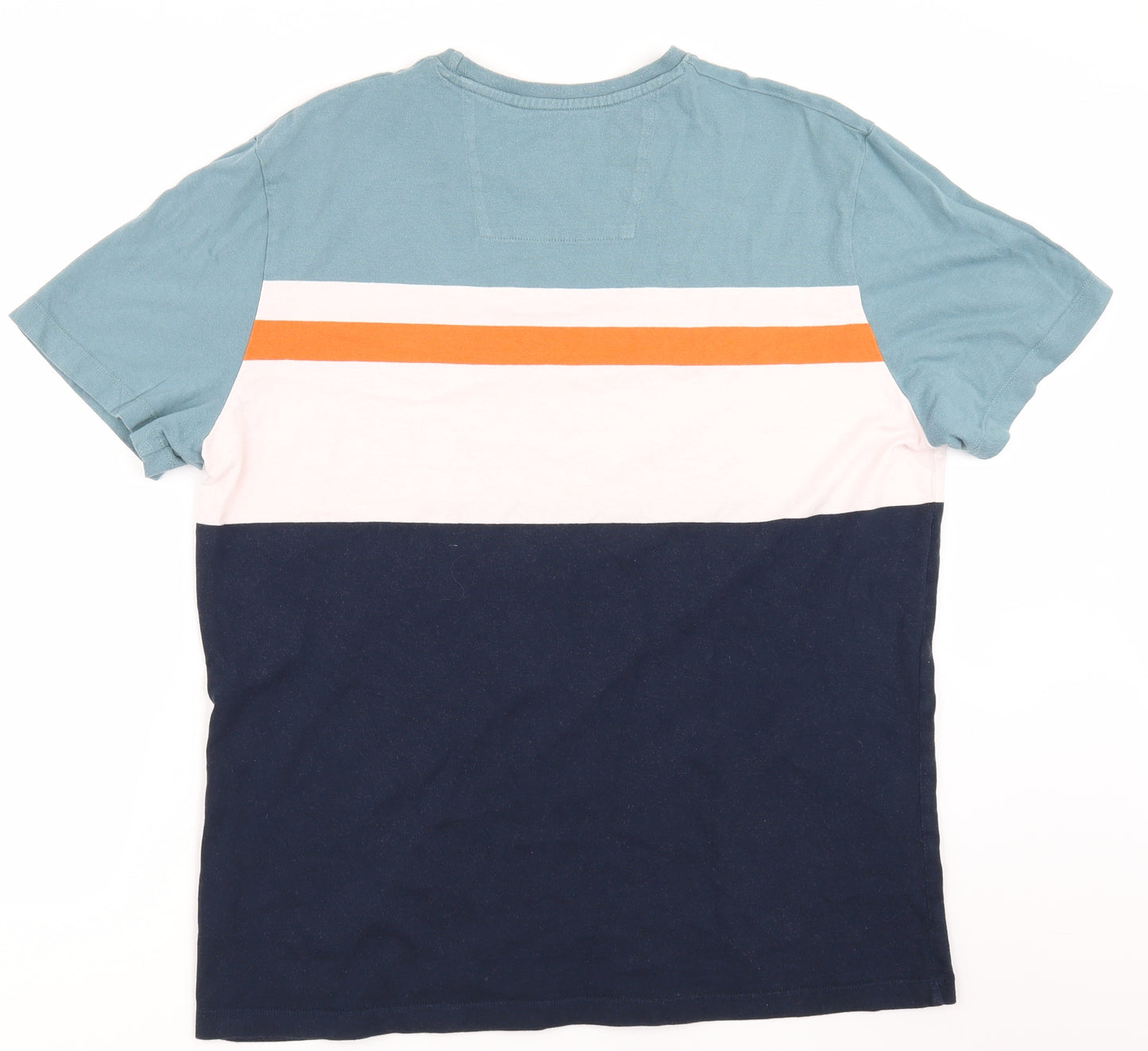 F&F Mens Blue Striped   T-Shirt Size XL
