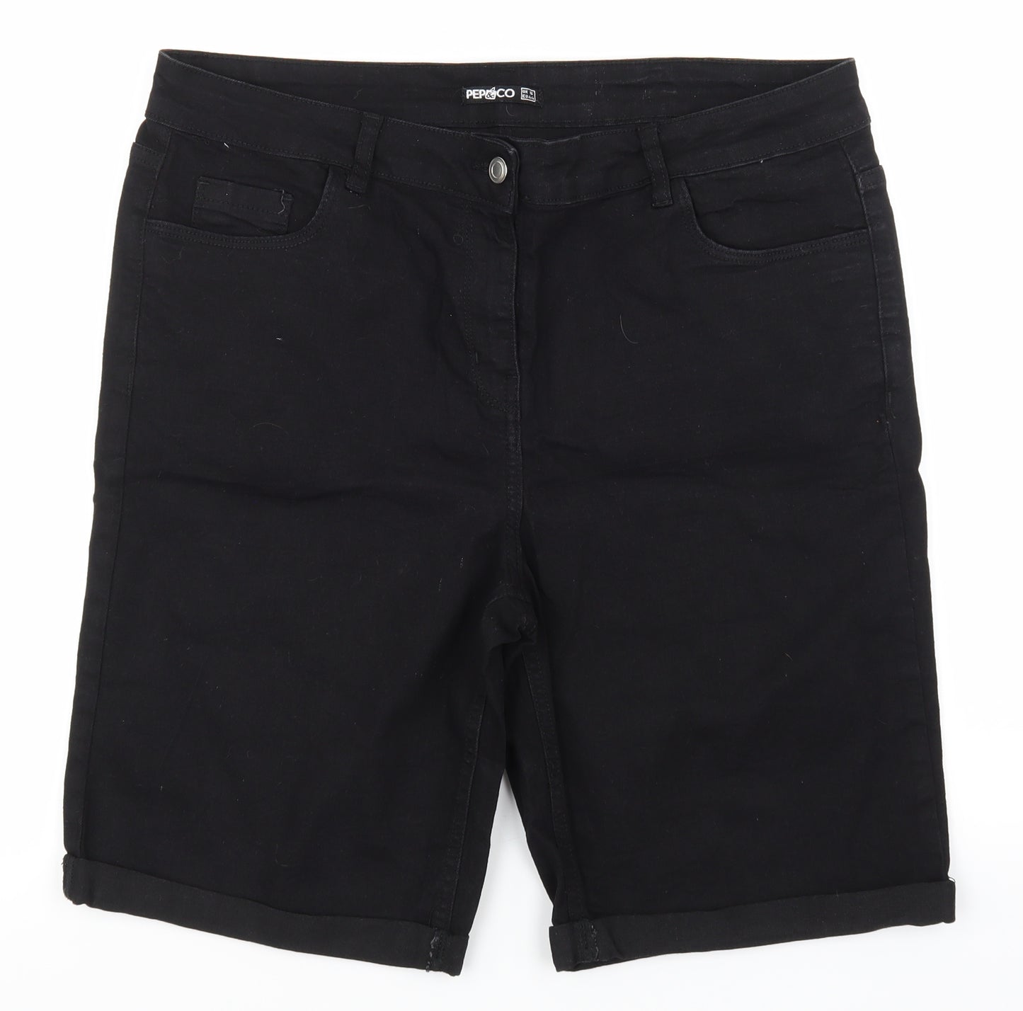 Pep&Co Womens Black   Boyfriend Shorts Size 16