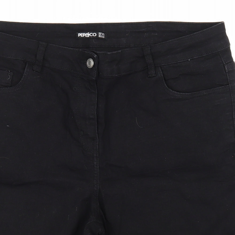 Pep&Co Womens Black   Boyfriend Shorts Size 16