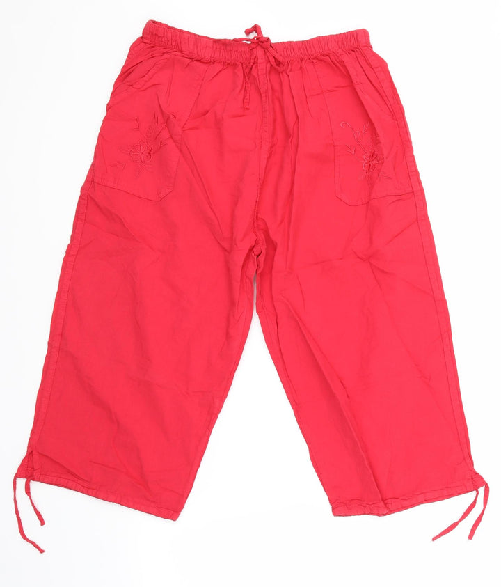 eliane Womens Red Mom Shorts One Size