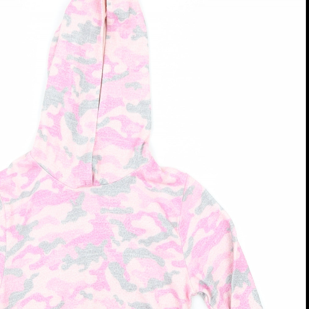 Pep&Co Girls Pink Camouflage  Pullover Hoodie Size 7 Years