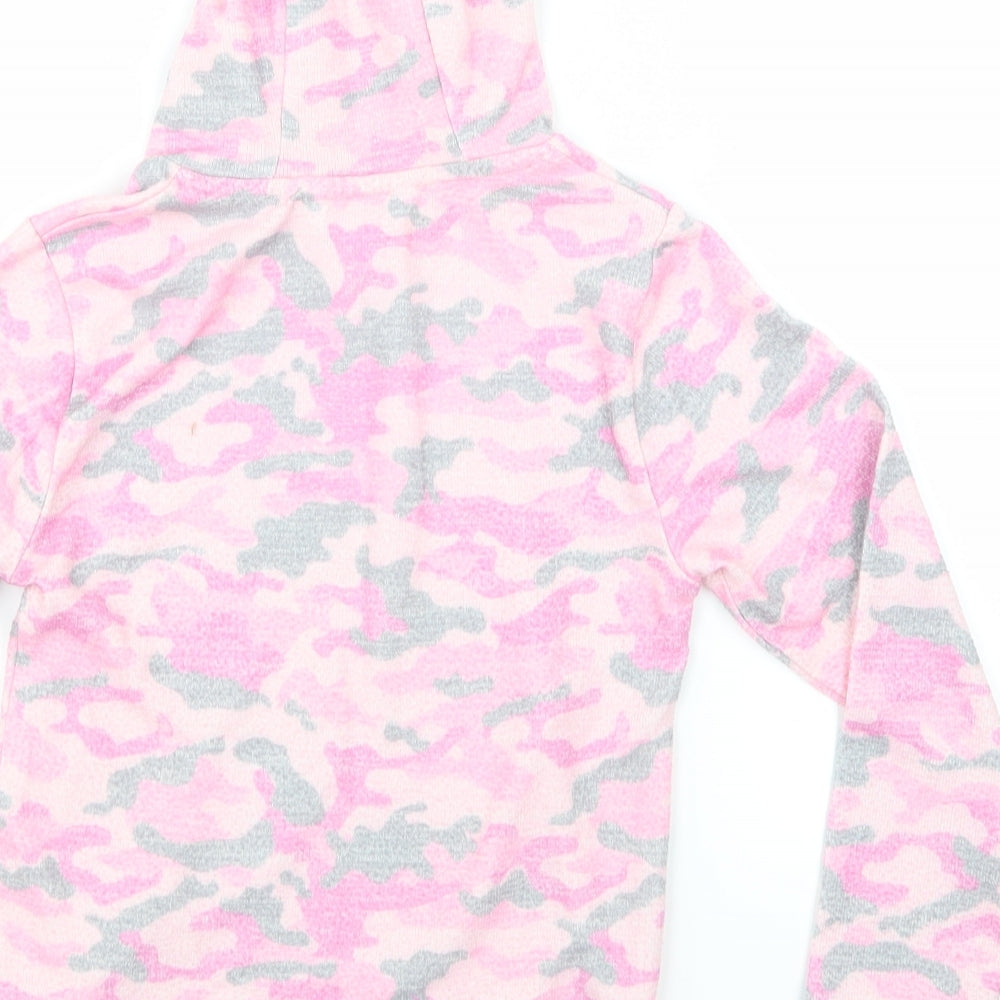 Pep&Co Girls Pink Camouflage  Pullover Hoodie Size 7 Years