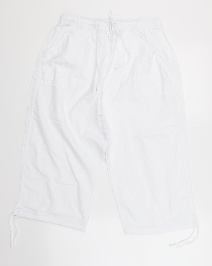 eliane Womens White Boyfriend Shorts Size XL