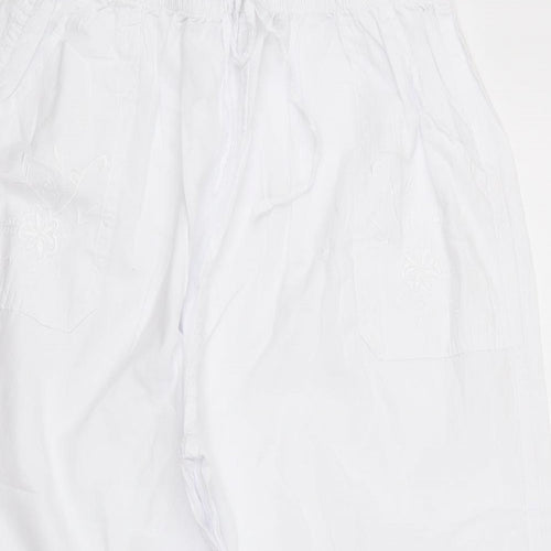 eliane Womens White   Boyfriend Shorts Size XL