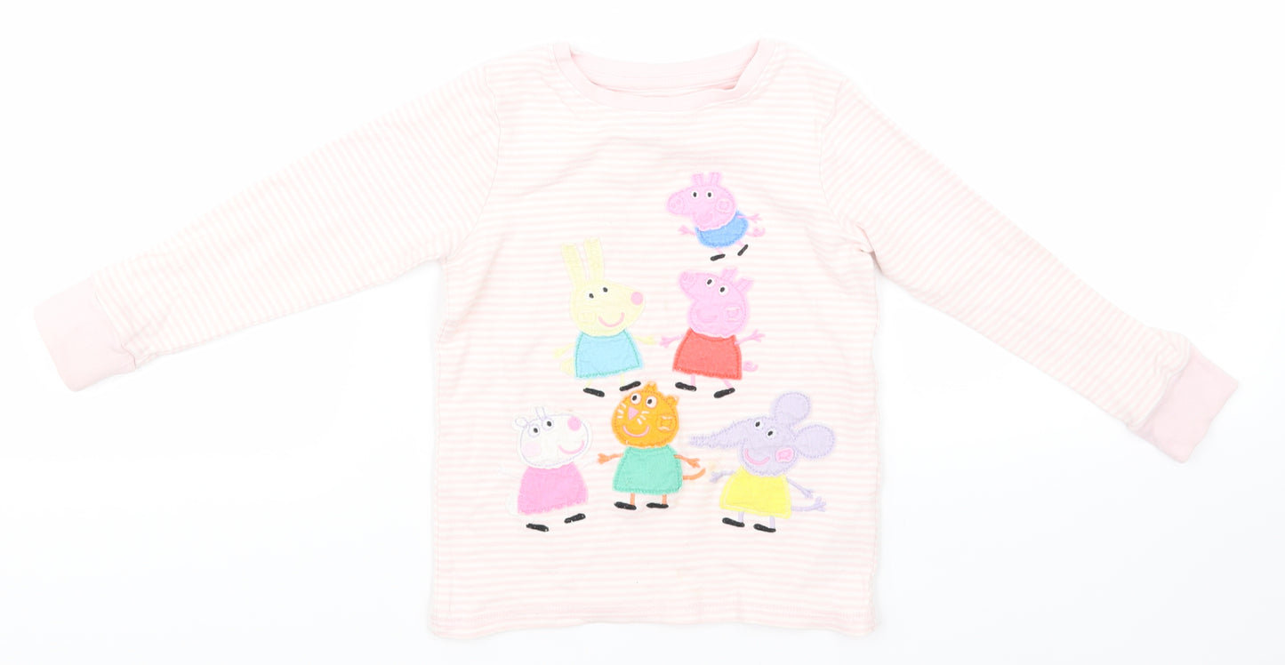 NEXT Girls Pink Striped  Basic T-Shirt Size 2-3 Years  - Pepa pig
