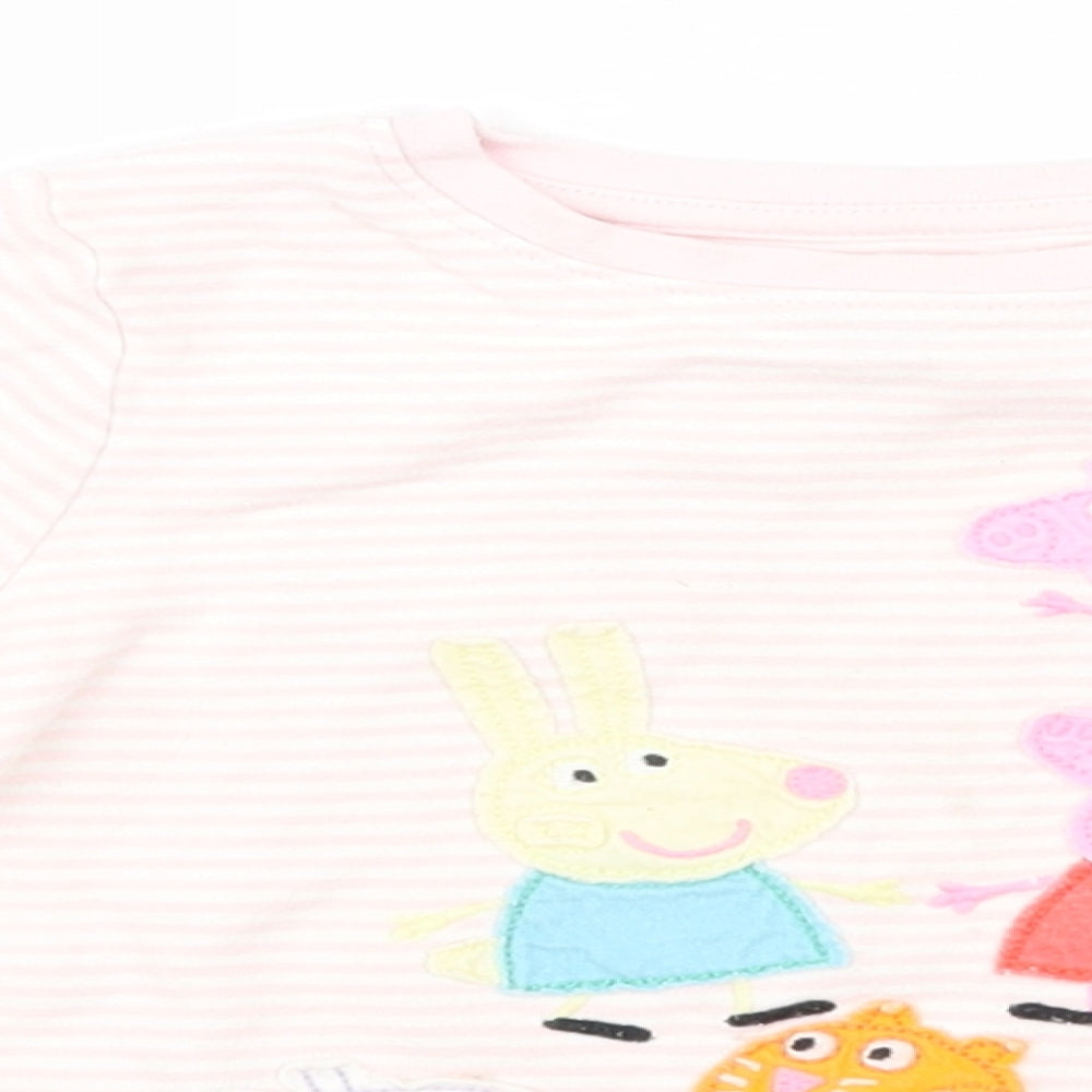 NEXT Girls Pink Striped  Basic T-Shirt Size 2-3 Years  - Pepa pig