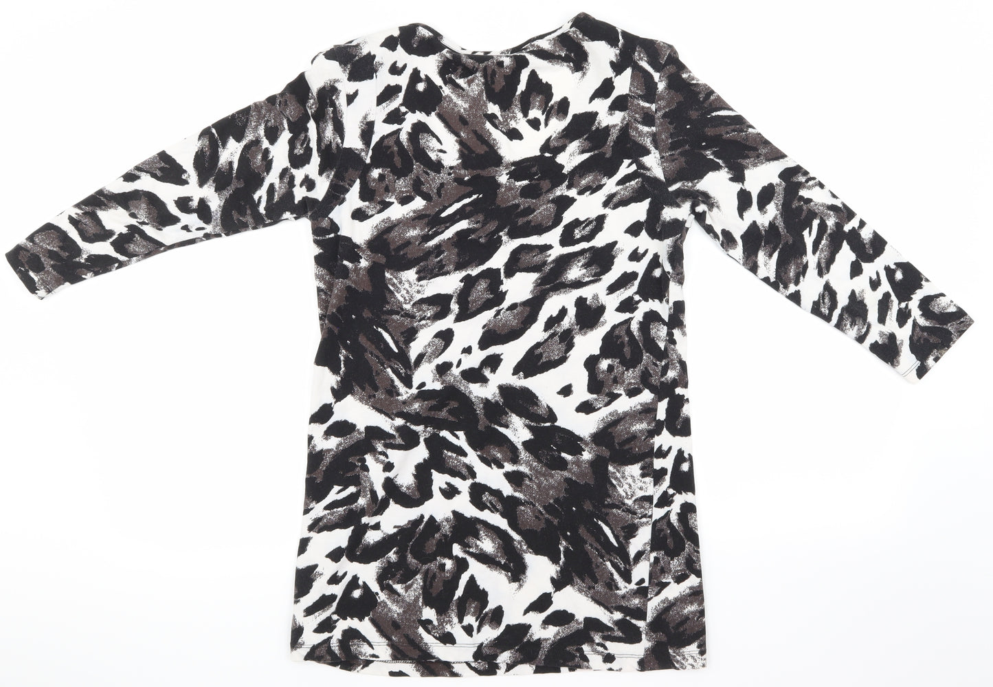 F&F Womens White Animal Print  Basic T-Shirt Size 12