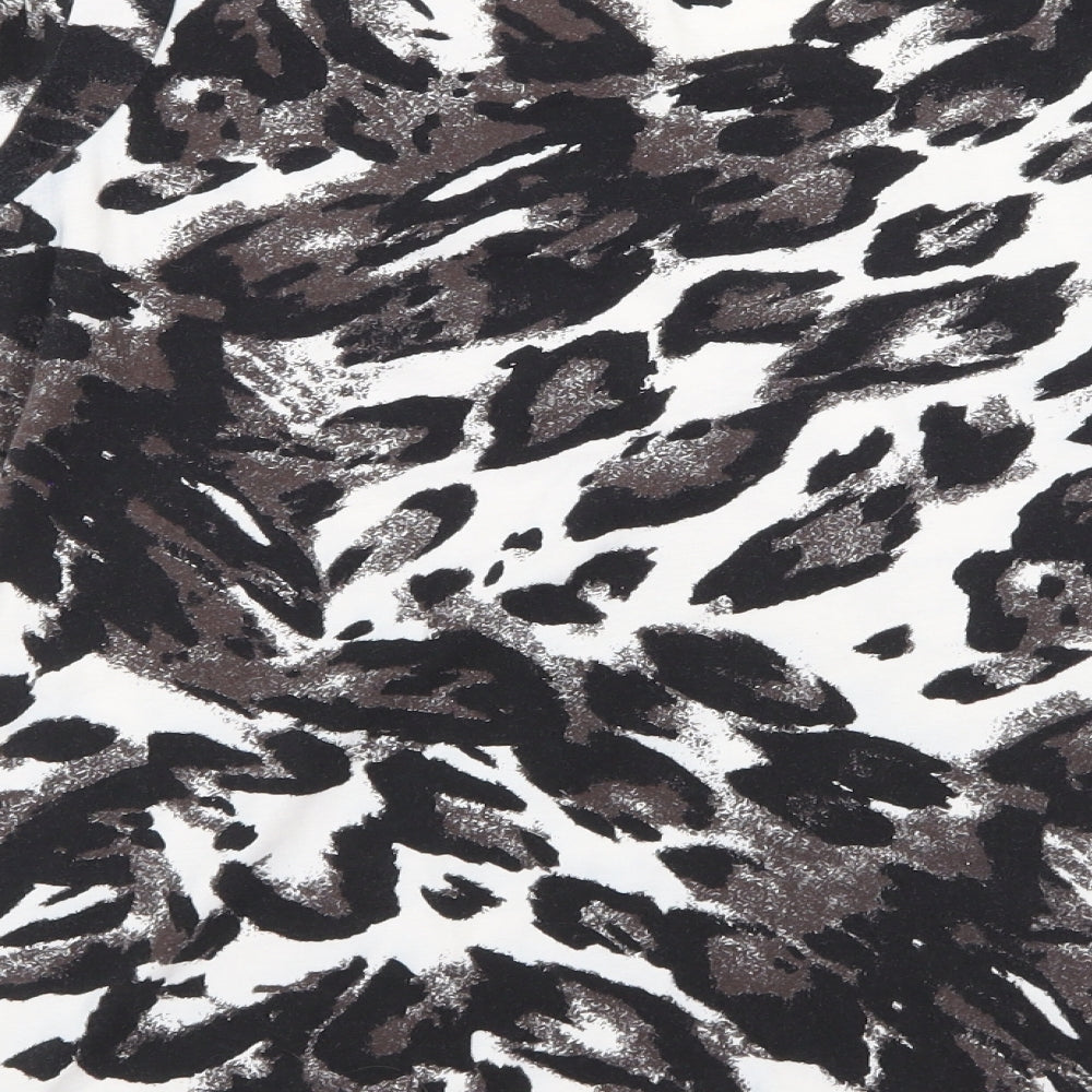 F&F Womens White Animal Print  Basic T-Shirt Size 12