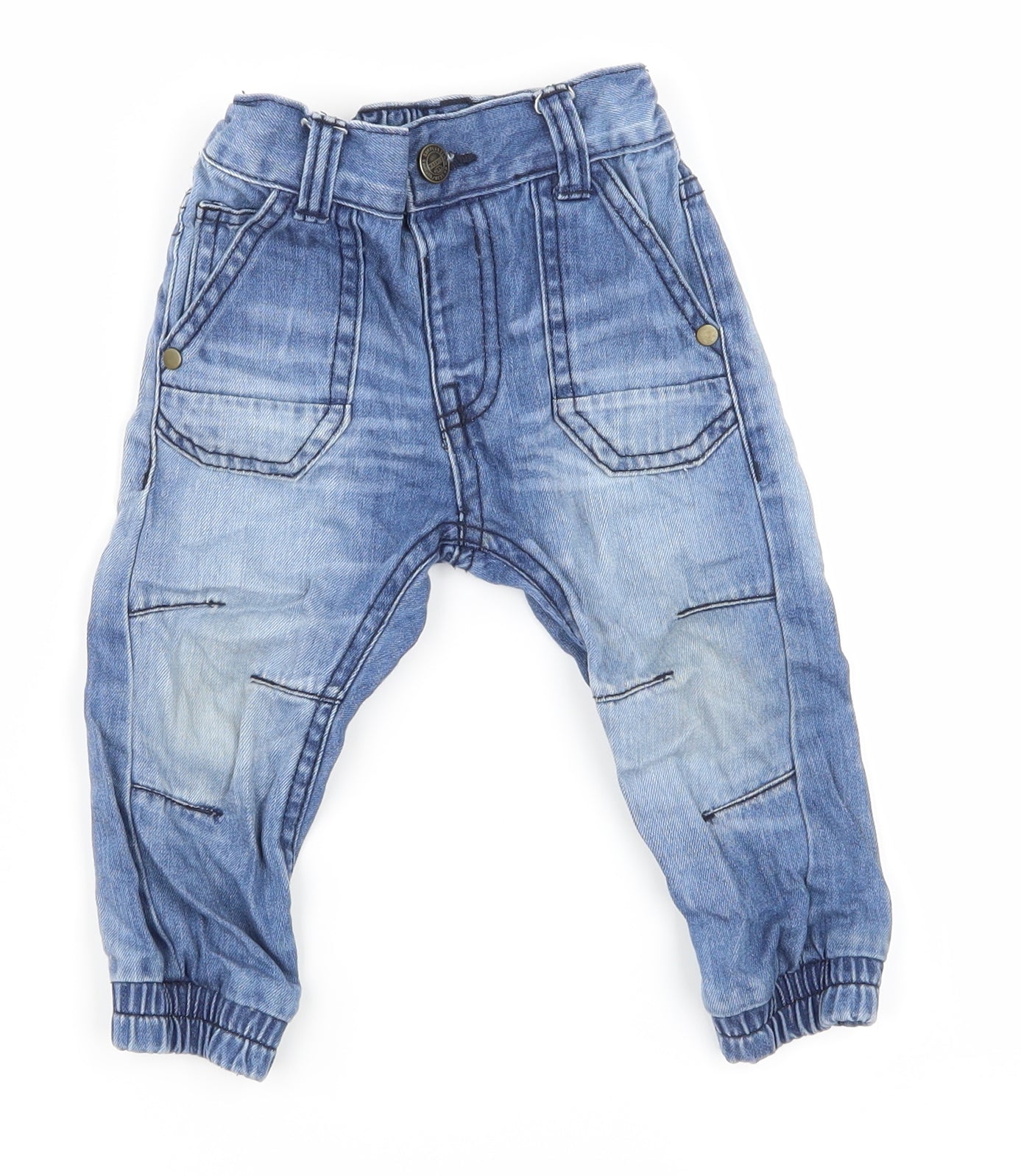 George   Blue   Cargo Jeans Size 9-12 Months