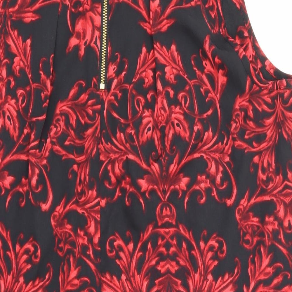 NEXT Womens Black Floral  Basic T-Shirt Size 12