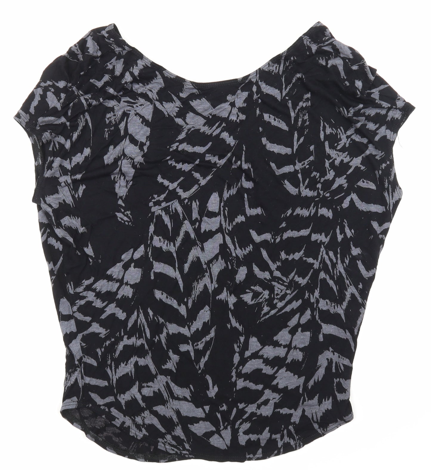 Dorothy Perkins Womens Black Floral  Basic T-Shirt Size 8