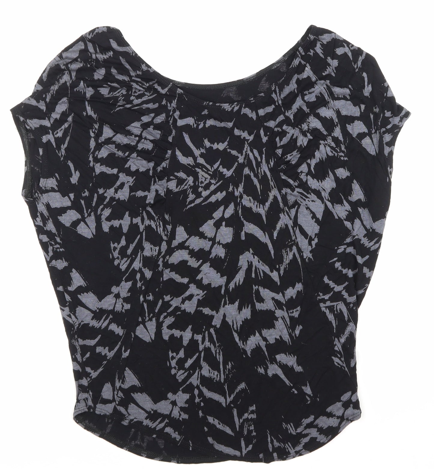 Dorothy Perkins Womens Black Floral  Basic T-Shirt Size 8