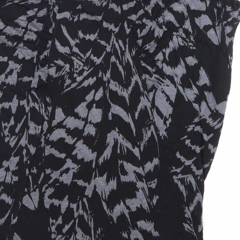 Dorothy Perkins Womens Black Floral  Basic T-Shirt Size 8