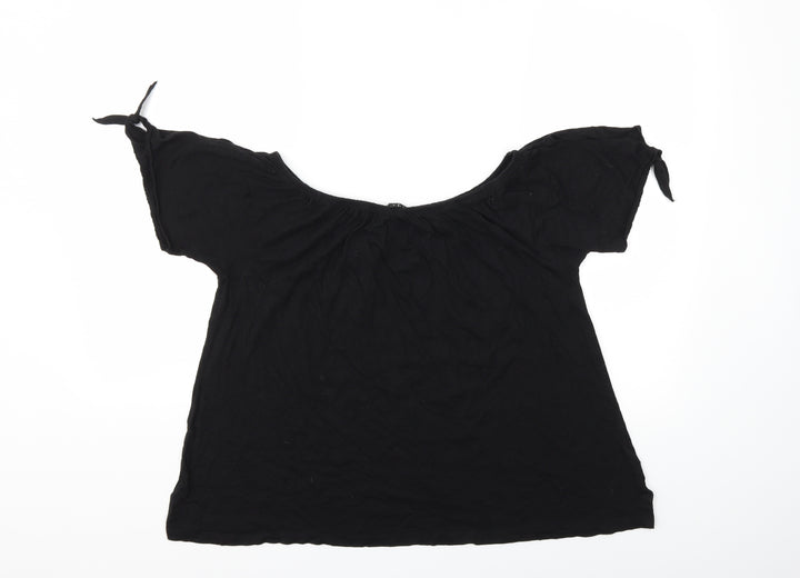 New Look Womens Black Basic Blouse Size 8