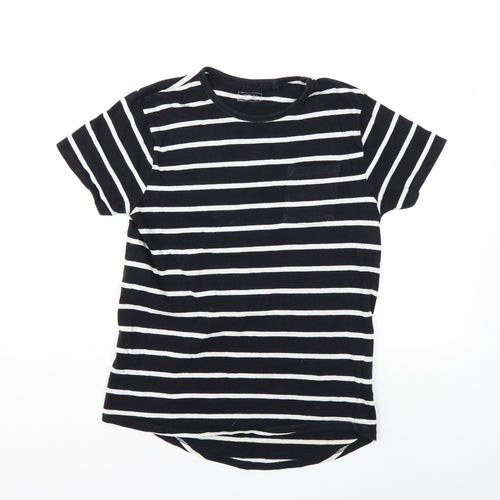 NEXT Girls Black Striped  Basic T-Shirt Size 12 Years